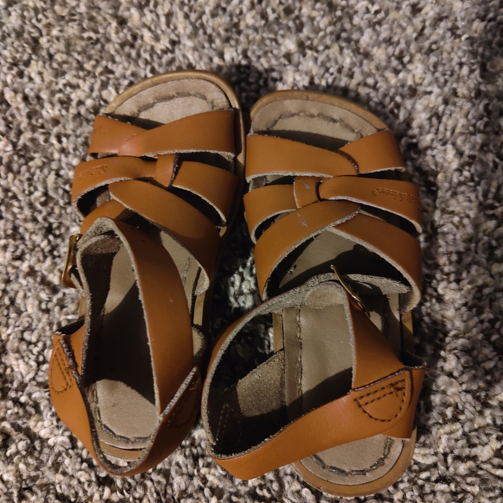 Brown Leather Kids Sandals